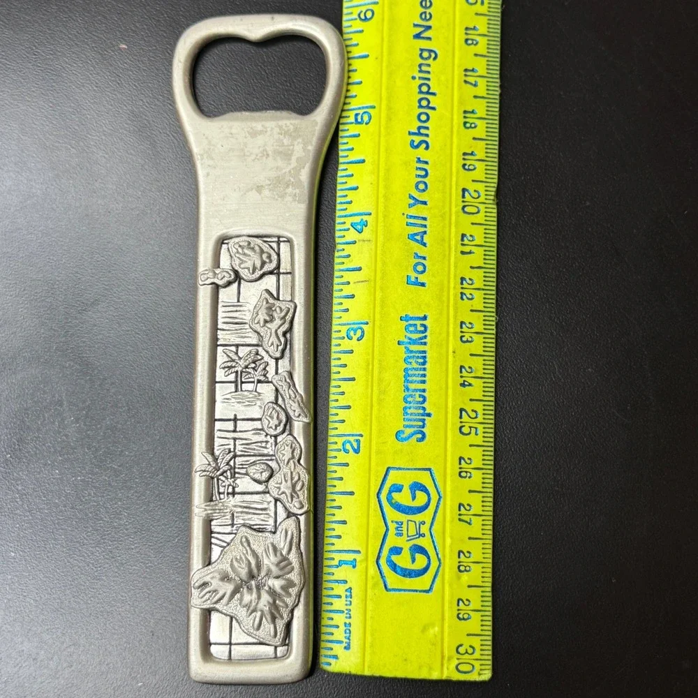 Hawaiian Islands Bottle Opener Barware Heavy‎ Souvenir Tropical Decor Pewter